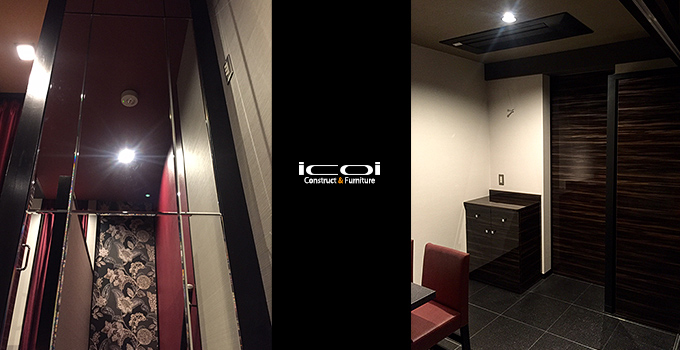 心斎橋 鉄板焼 HASU 店舗2階改装工事一式とオーダー家具の製作から施工 icoi
