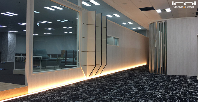 大阪市 NDT 通信会社本店 事務所内装 イメージパース デザイン 施工一式 icoi