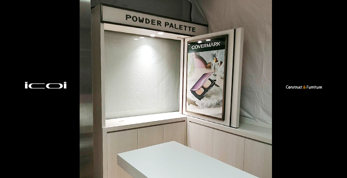 京都高島屋化粧品コーナー　家具一式の製作  icoi