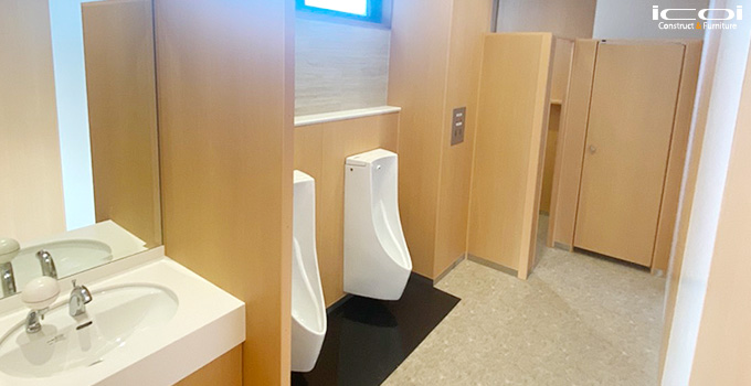 奈良 帝塚山小学校　トイレ改修工事一式 デザインから施工まで  icoi
